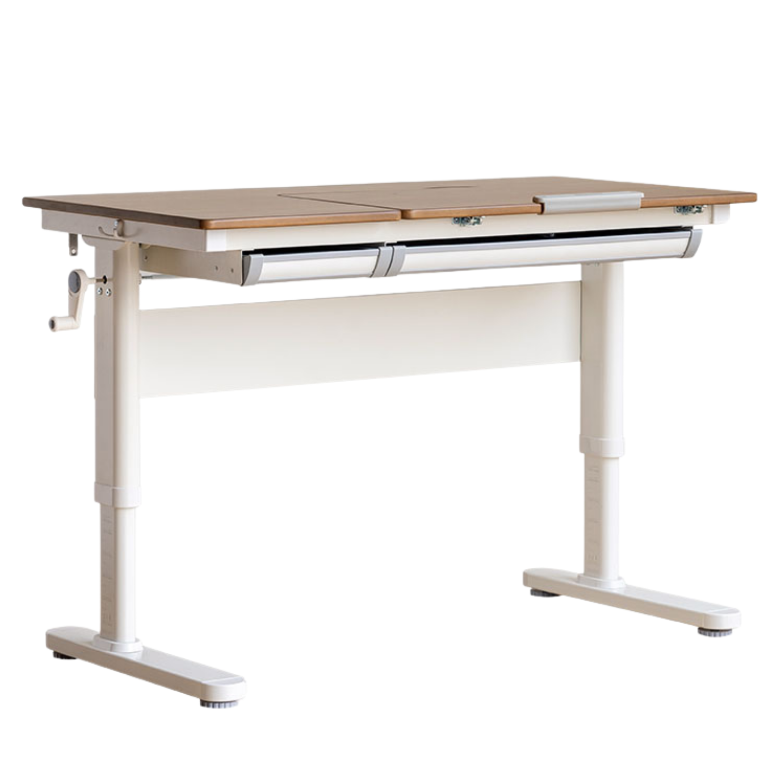 Solid Rubberwood Children s Hand-cranked Height Adjustable Desk