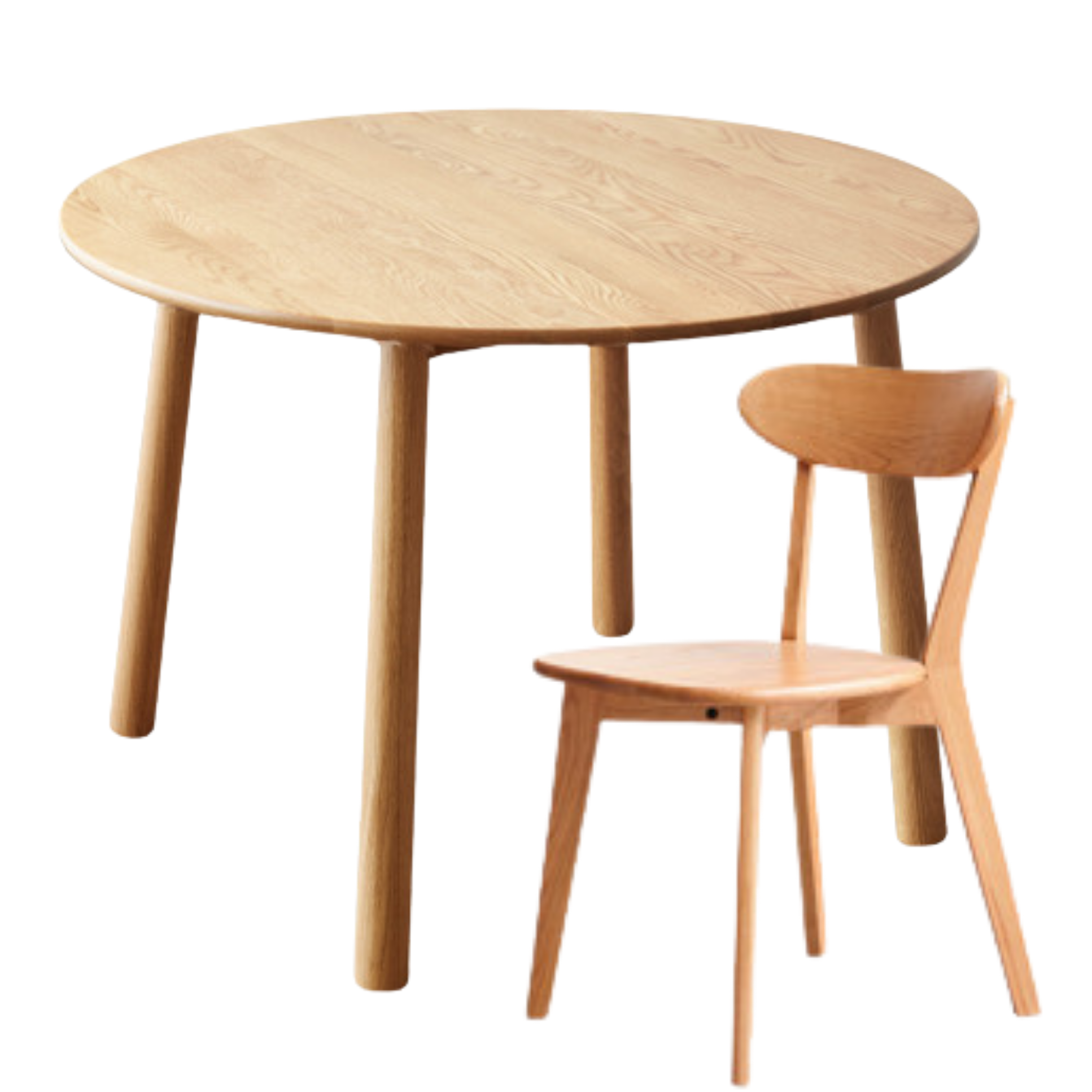 Oak Solid Wood Round Dining Table