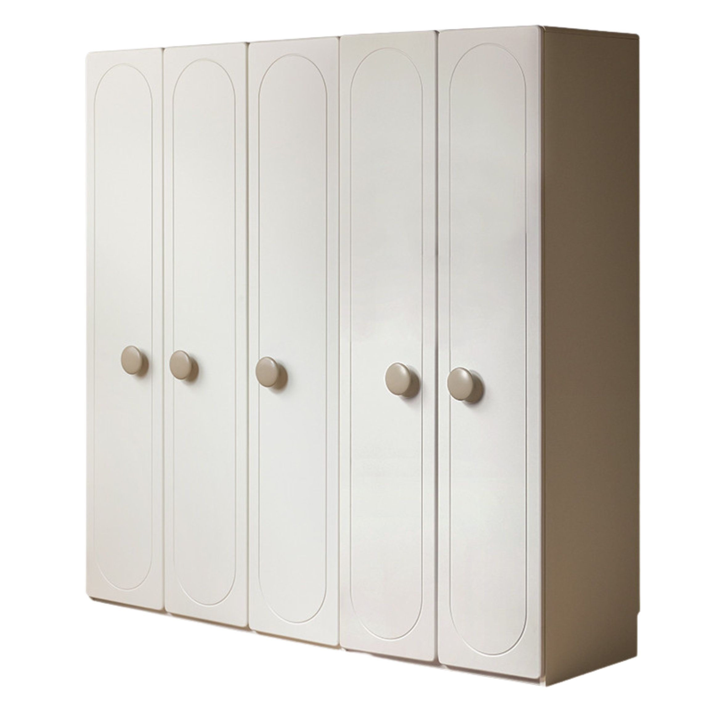 Pine Solid Wood White Cream Children's Wardrobe