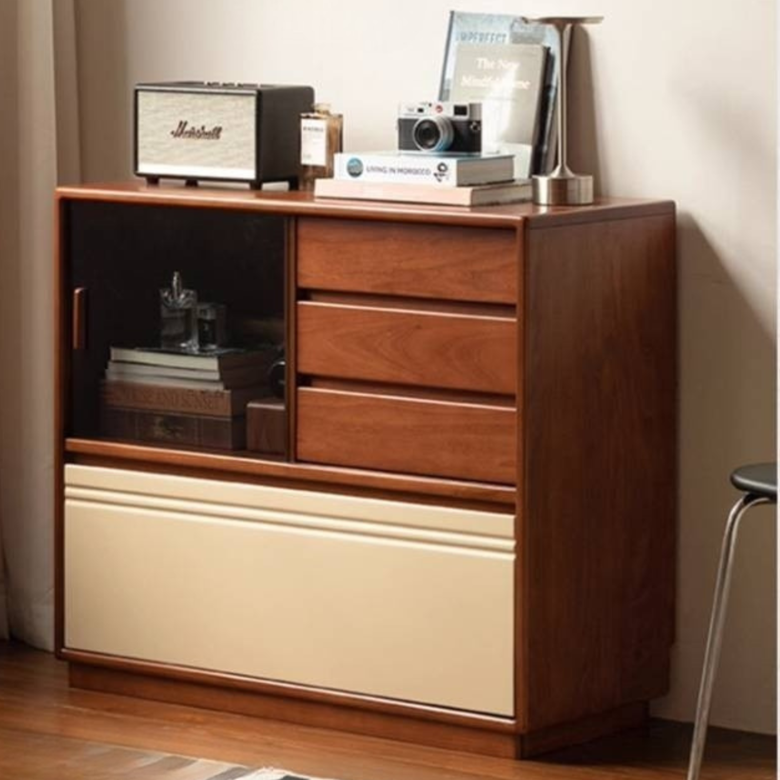 Tulipwood Solid Wood Antique Style Storage Cabinet