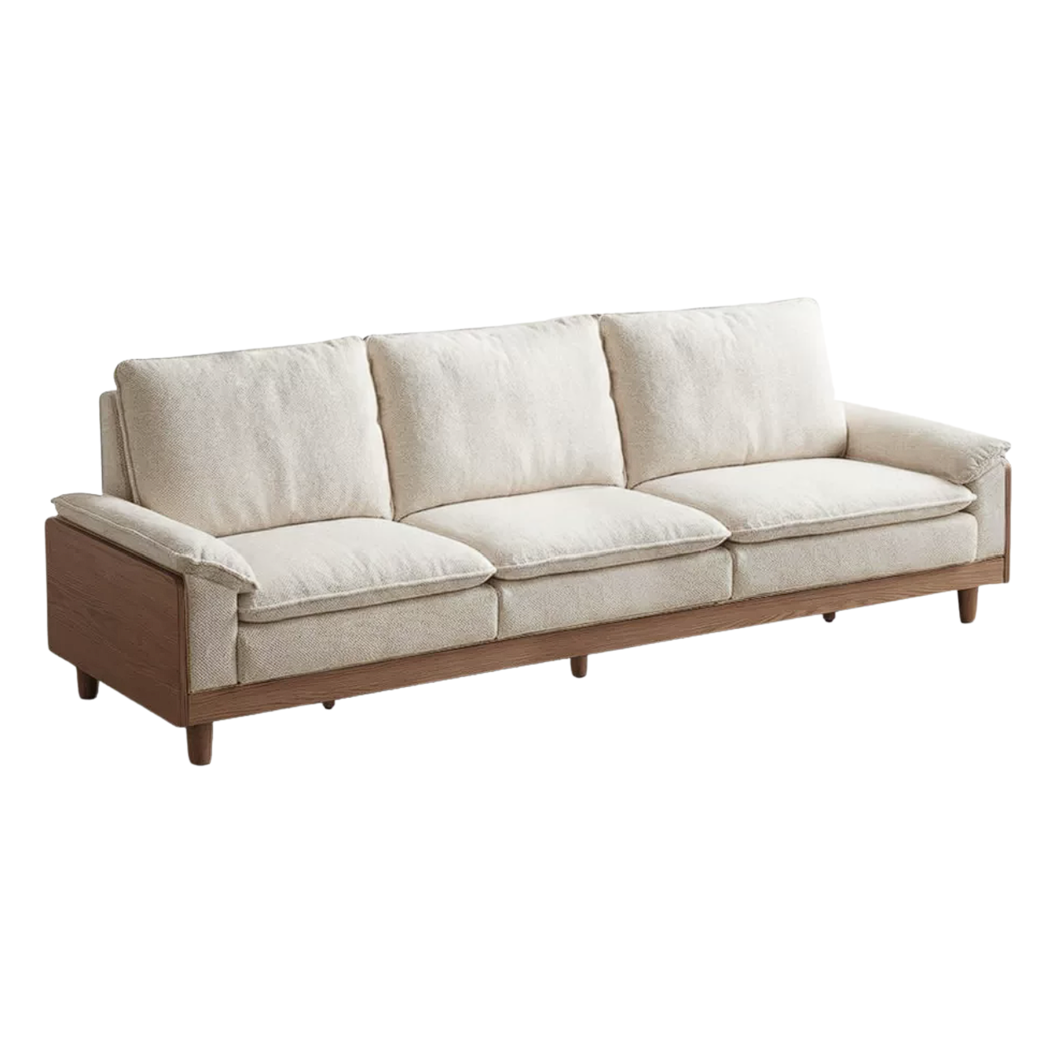 Red Oak, White Oak, Ash Solid Wood Linen Track Arm Sofa