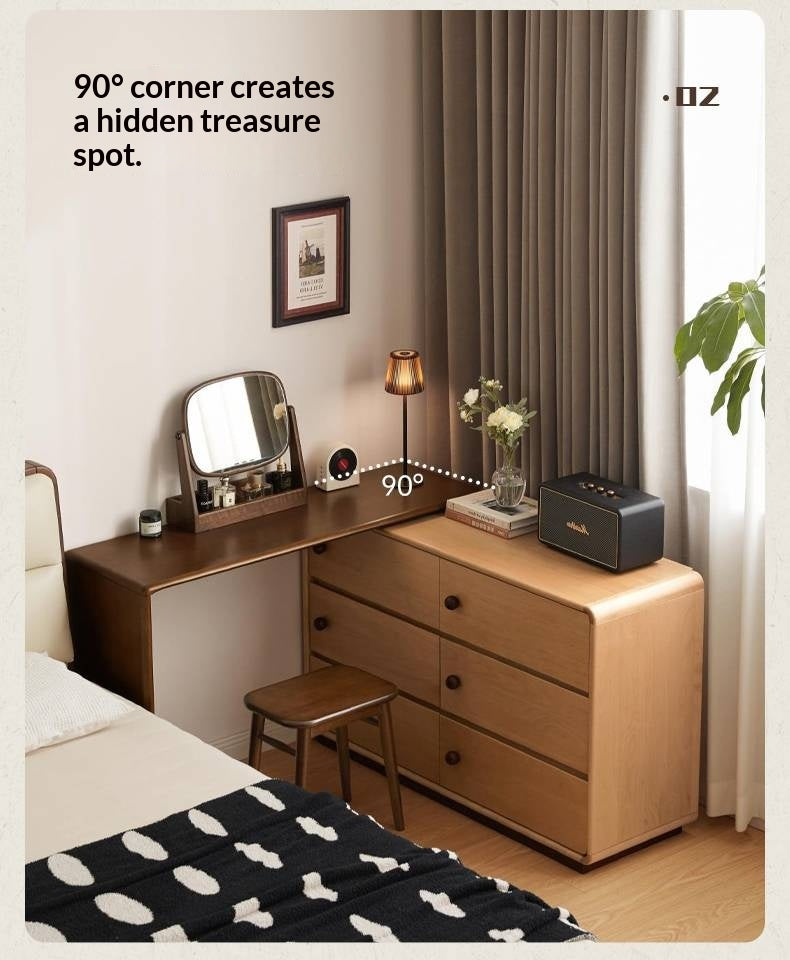 Beech Solid Wood Antique Style Vanity Table