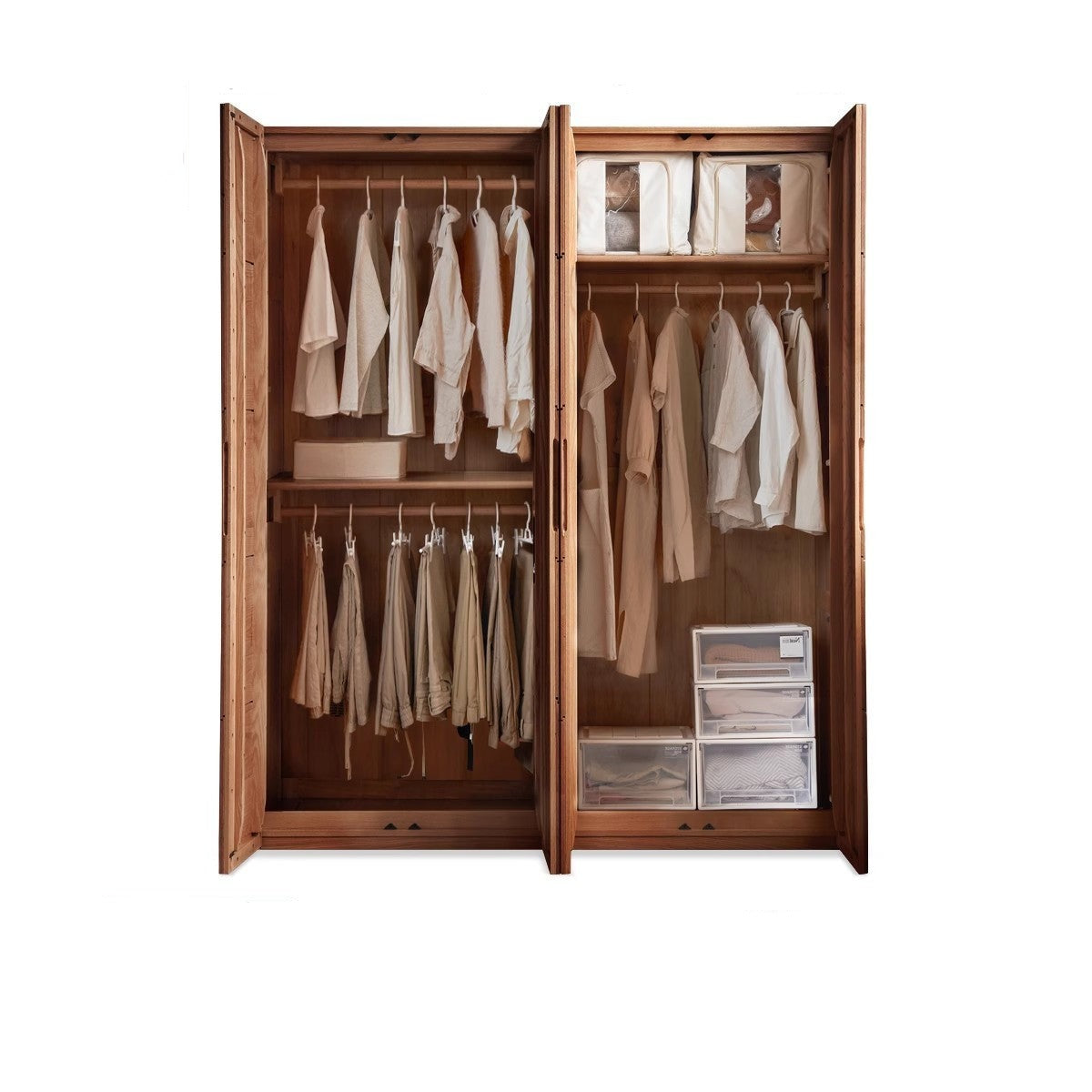 Oak solid wood wardrobe high doors :