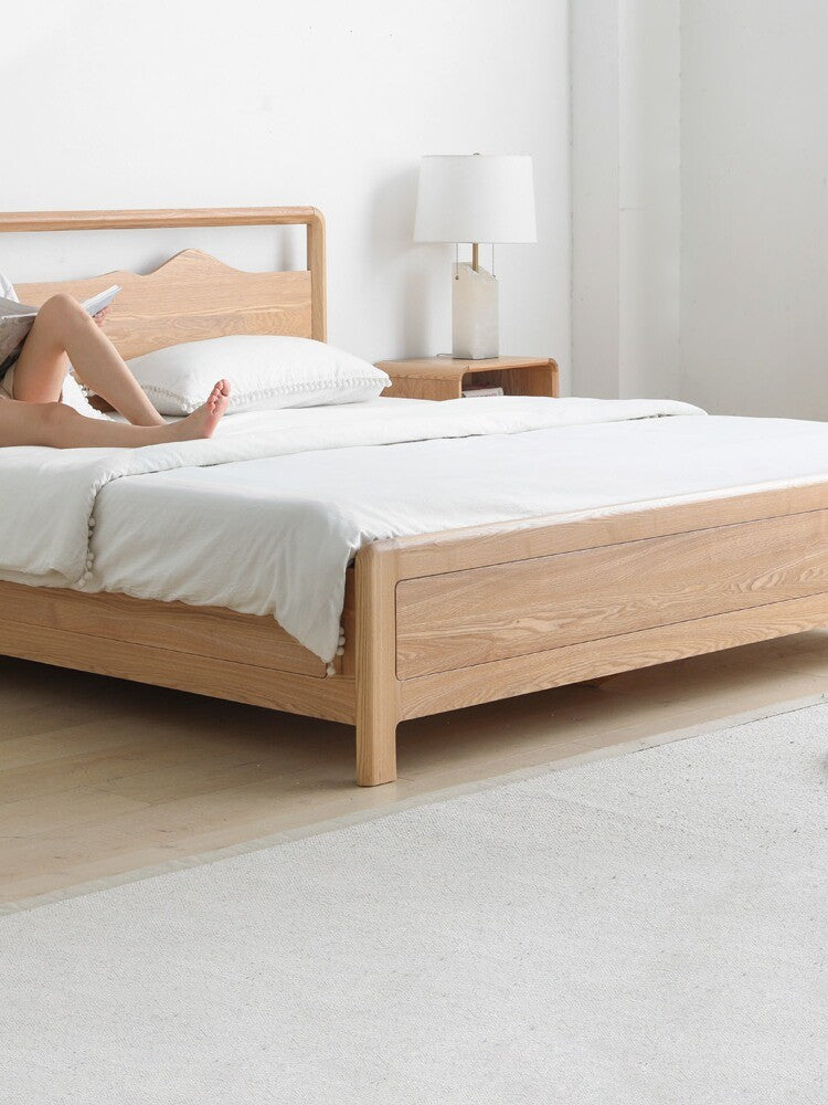 Ash solid wood box bed modern simple<