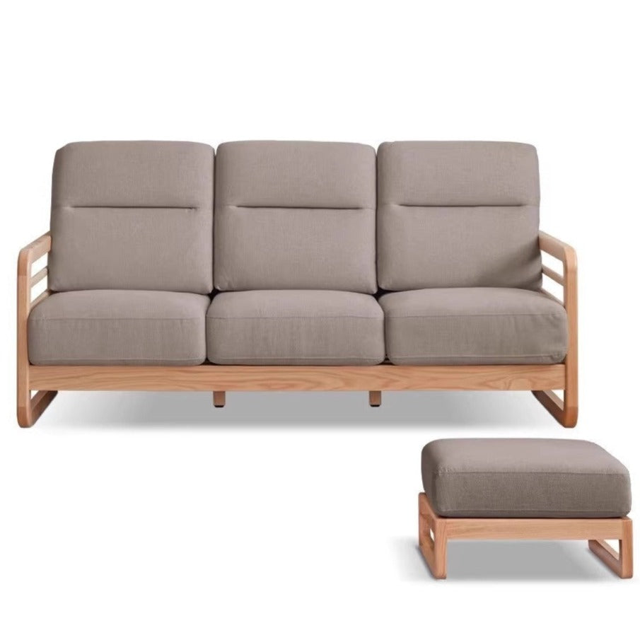 Oak, Cherry wood fabric sofa string-style backrest+