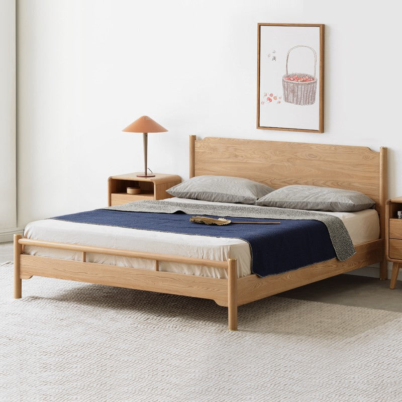 Ash solid wood Nordic simple modern bed