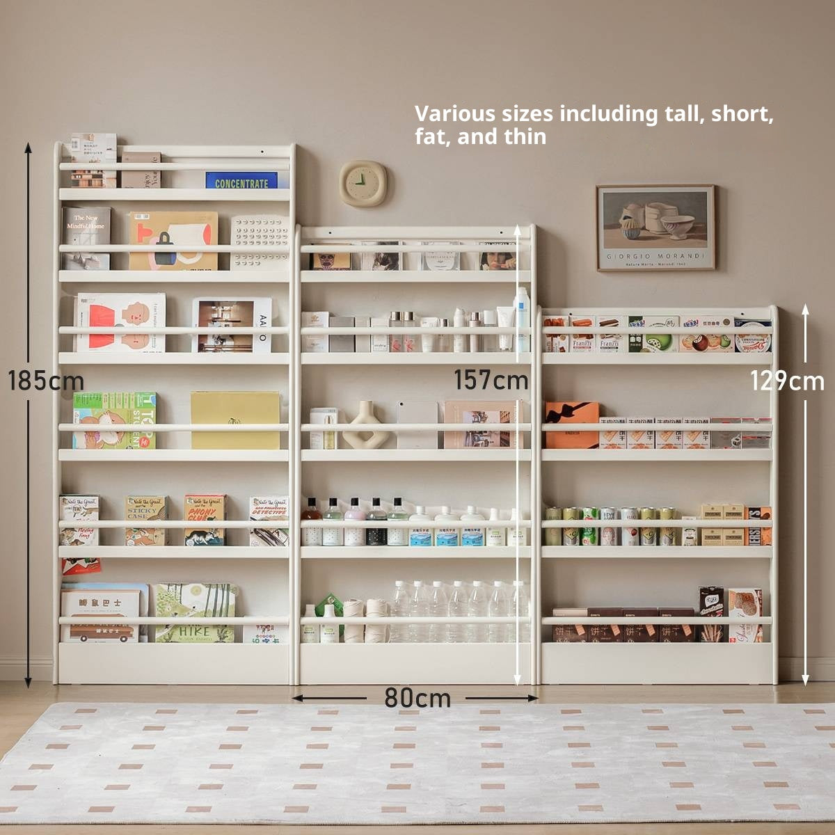 Solid RubberWood Cream Style Corner Bookshelf