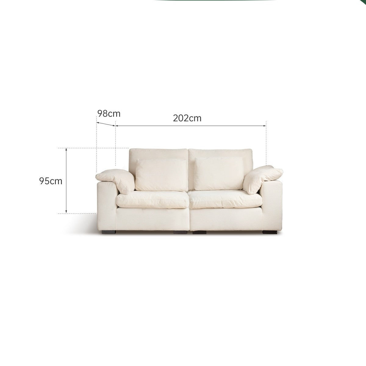Fabric White Cream Style Down Sofa"
