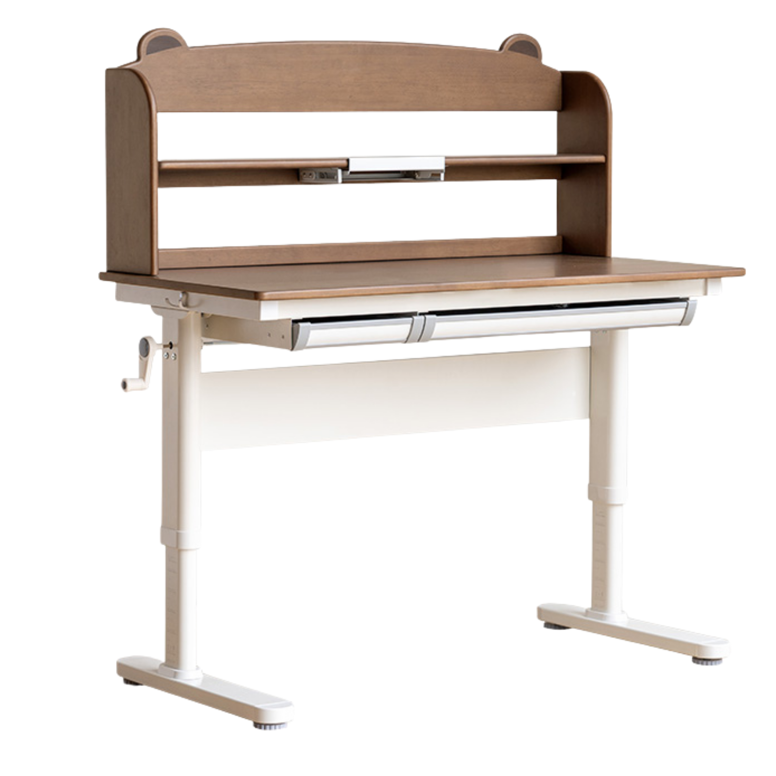 Solid Rubberwood Children s Hand-cranked Height Adjustable Desk