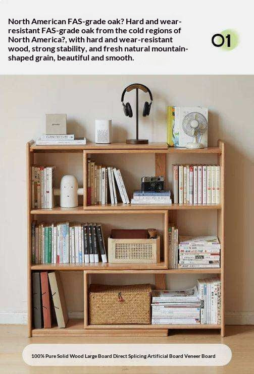 Oak Solid Wood Extendable Corner Bookshelf