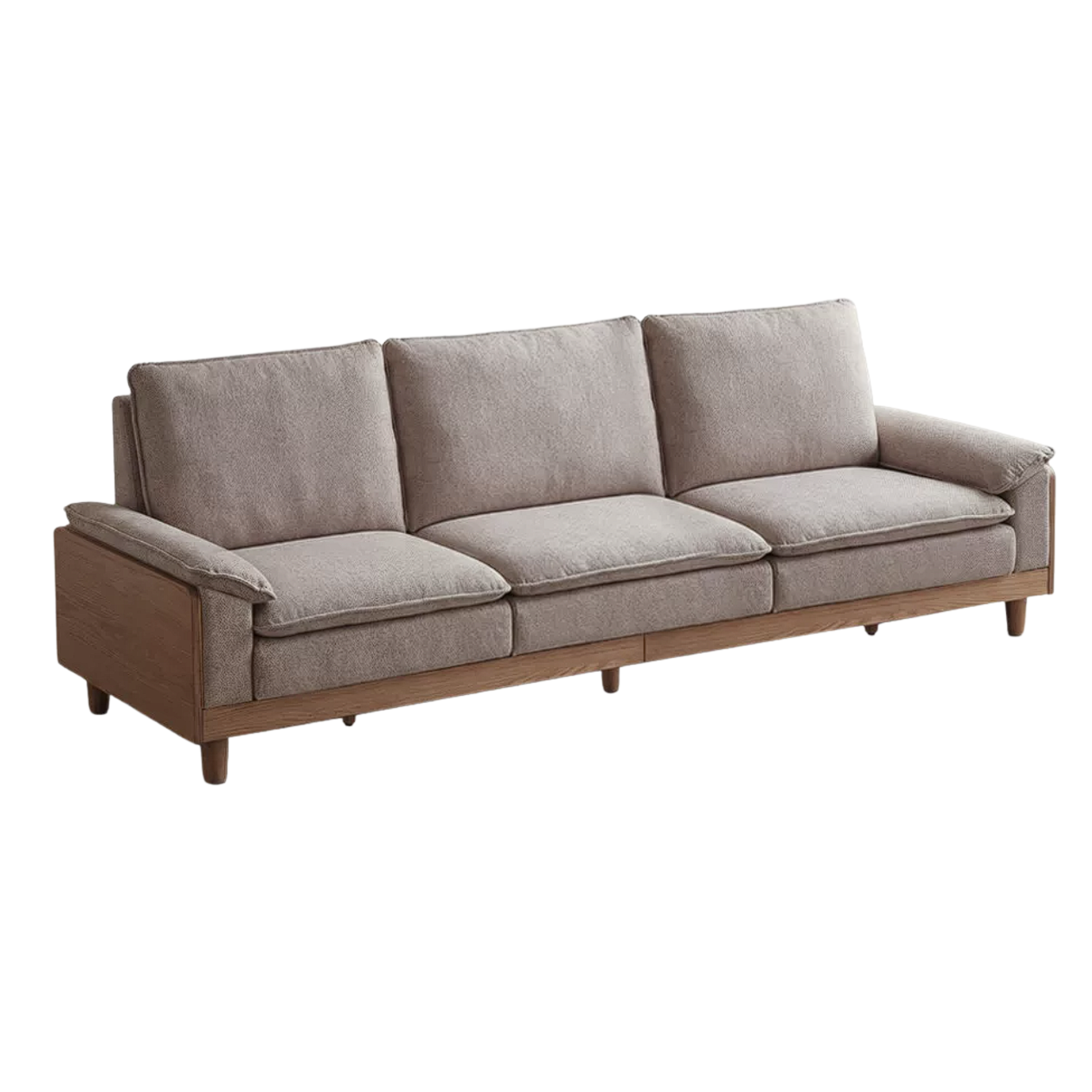 Red Oak, White Oak, Ash Solid Wood Linen Track Arm Sofa