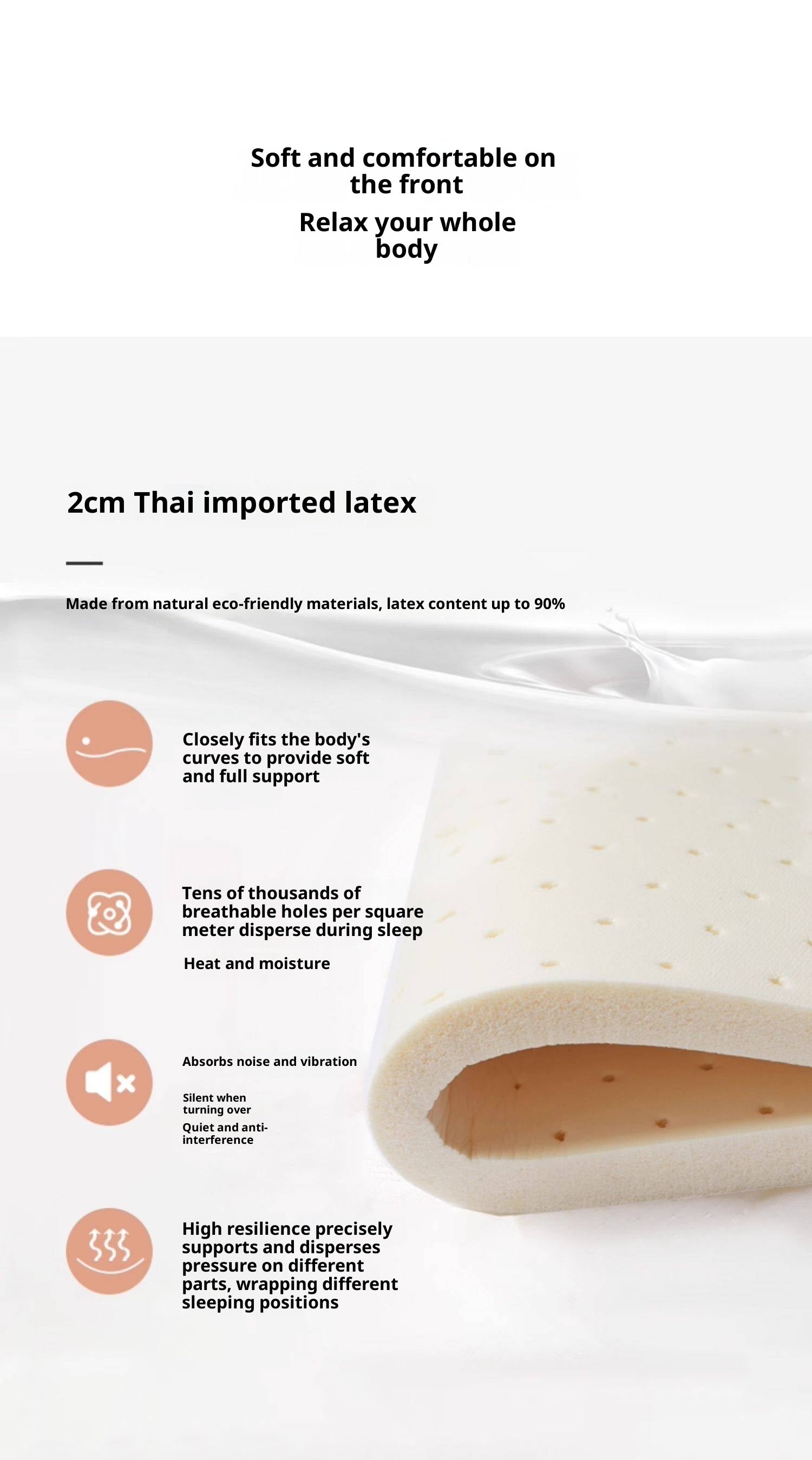 Latex Zero-Glue Mattress with Natural Jute Cover — Eco-Friendly, Soft, Thick Mattress with Independent Springs