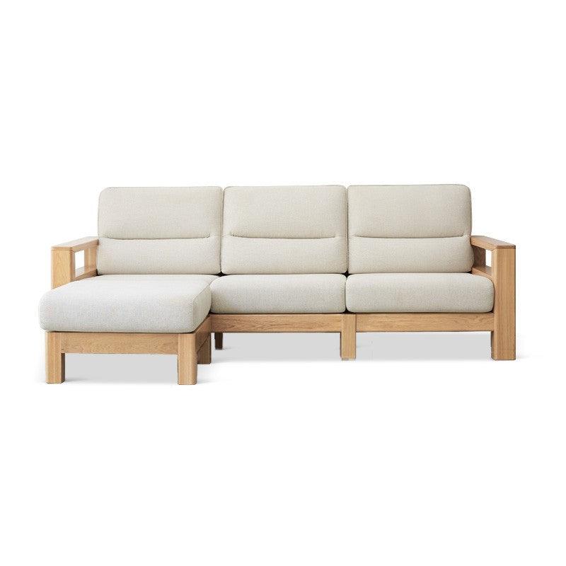 Ash, Black Walnut Solid Wood White Wax Fabric Sofa