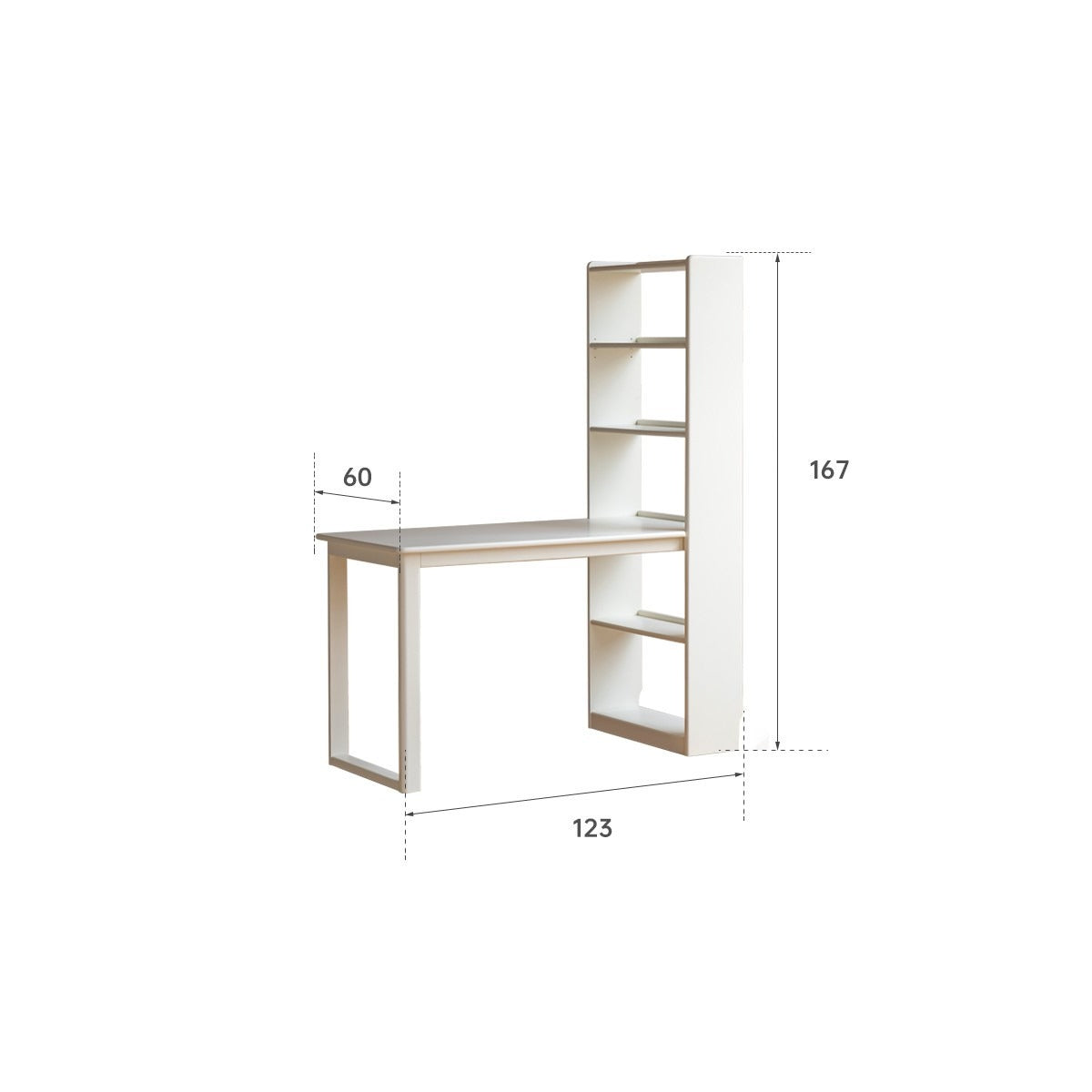 Poplar Solid Wood Office Desk Bookshelf Integrated-