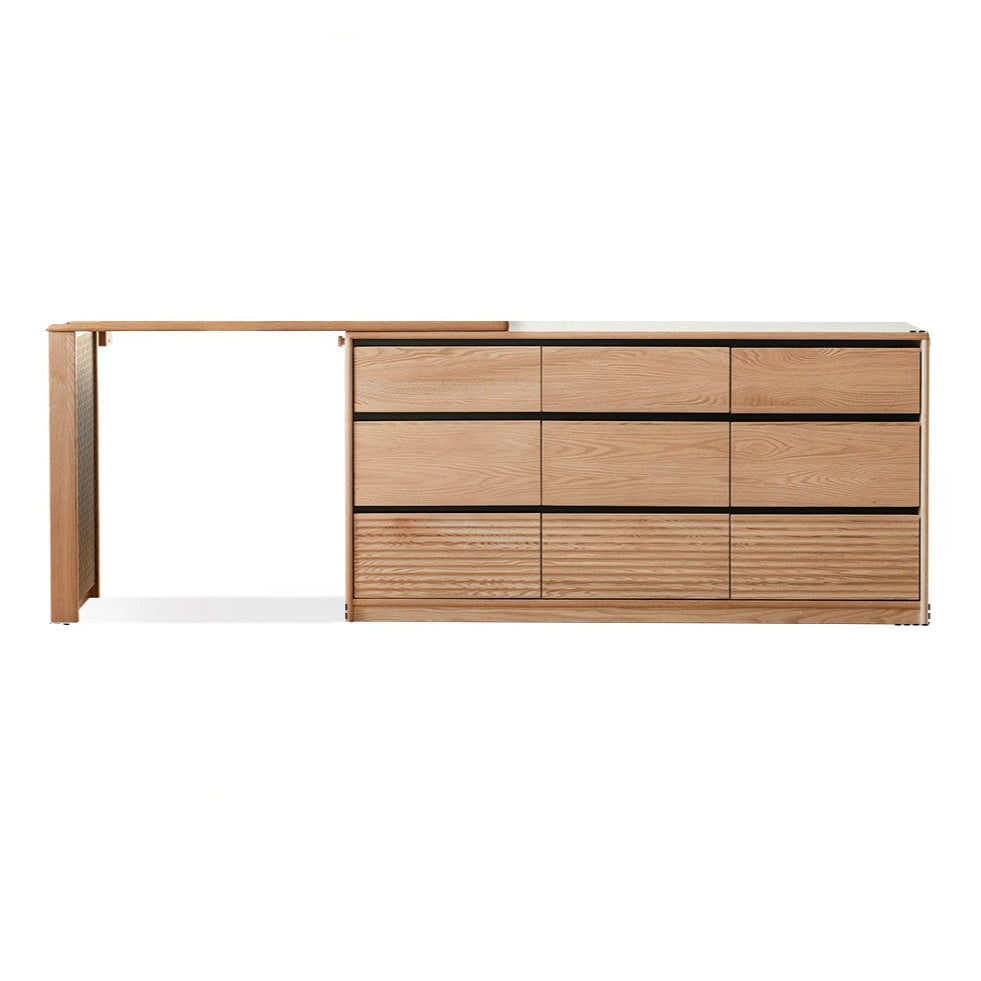 Oak Solid Wood Modern Telescopic Dressing Table