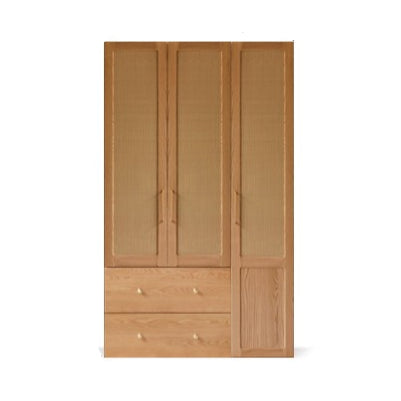 Oak Solid Wood Free Combination Wardrobe Rattan Door