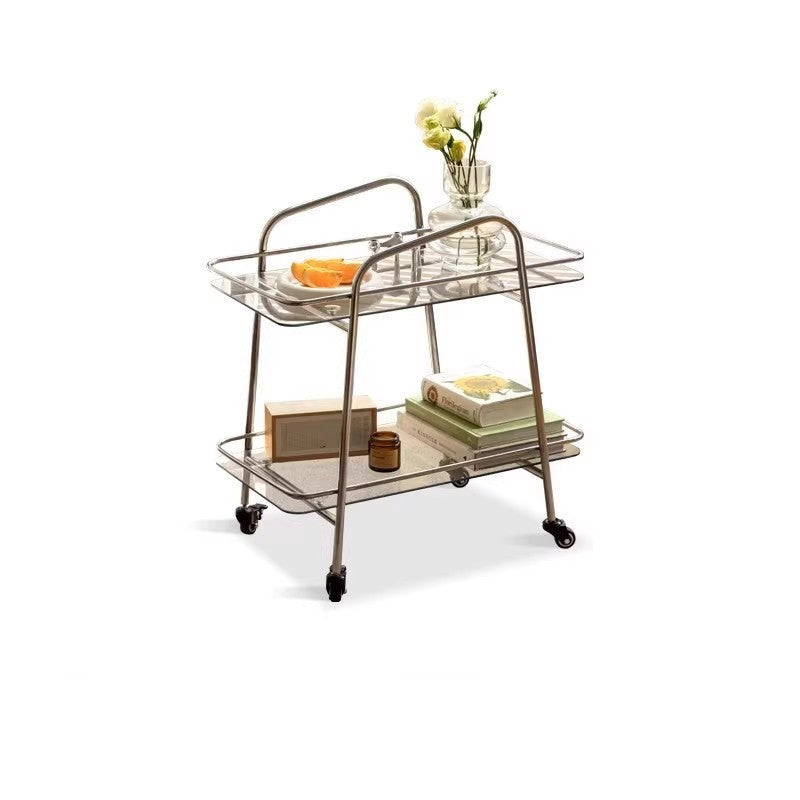 Mobile storage rack, glass dining cart-