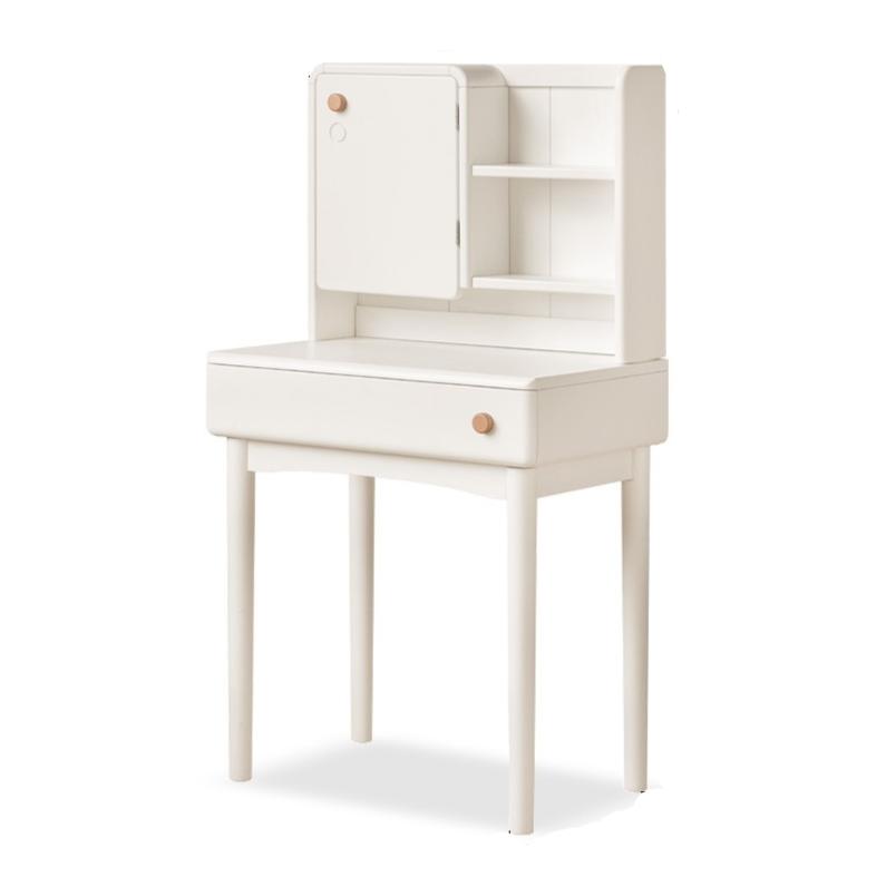 Poplar Solid Wood Cream Style Dressing Table With Makeup Mirror