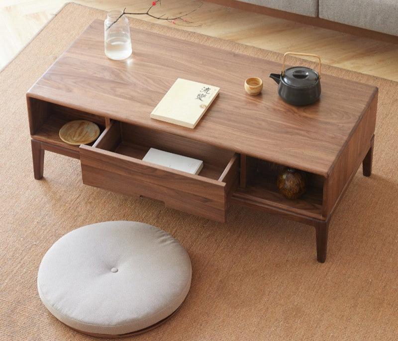 Black Walnut, Ash Solid Wood Modern Coffee Table