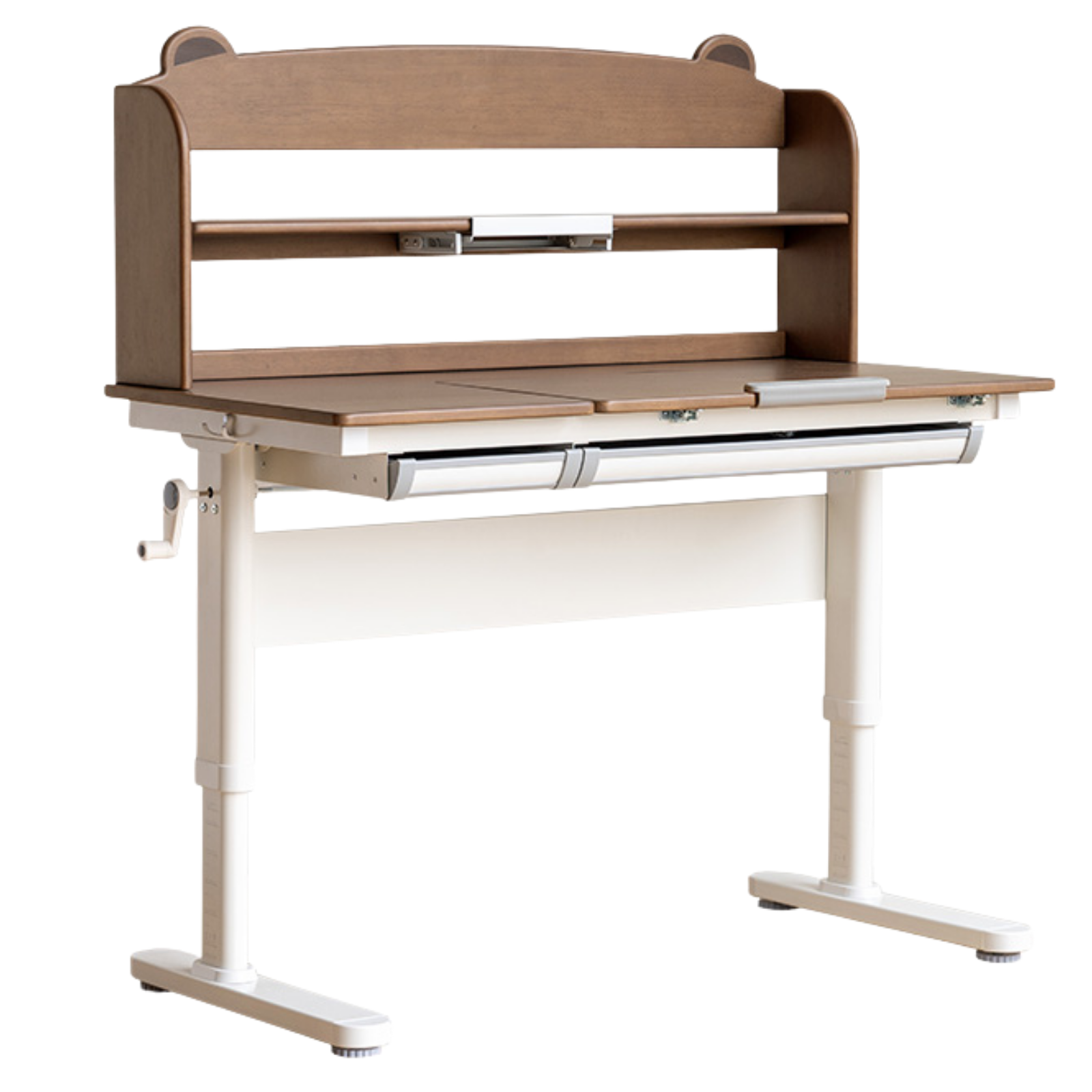 Solid Rubberwood Children s Hand-cranked Height Adjustable Desk