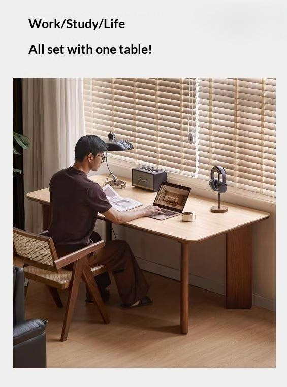 Black Walnut Solid Wood Travertine Slab Light Luxury Dining Table