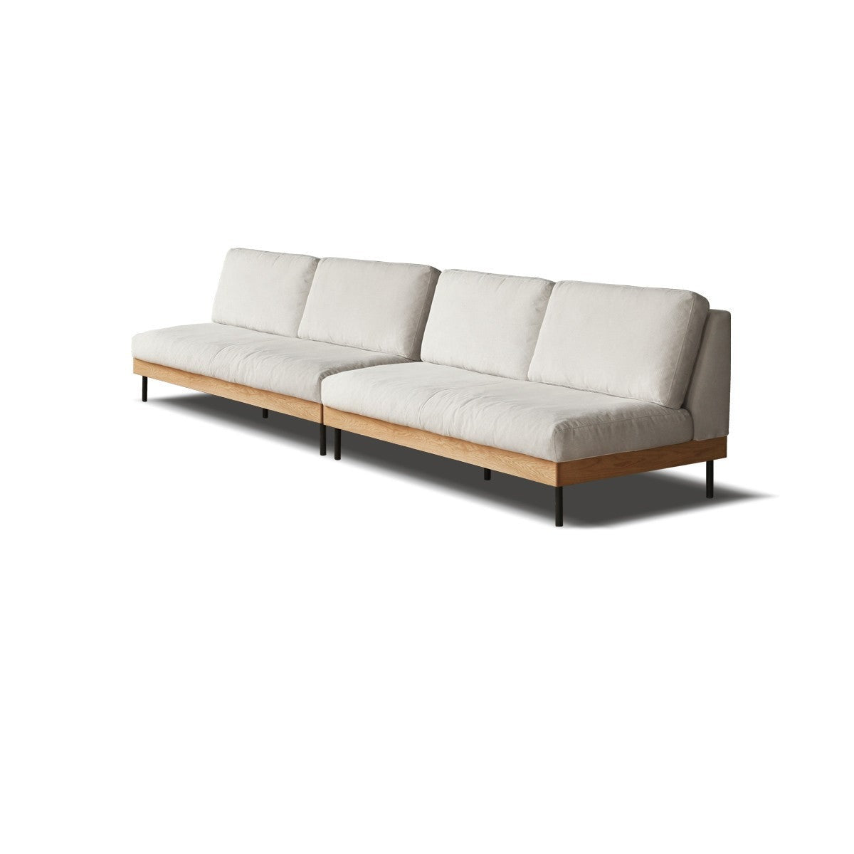 Oak Solid Wood Corner Down Sofa Japanese Style "