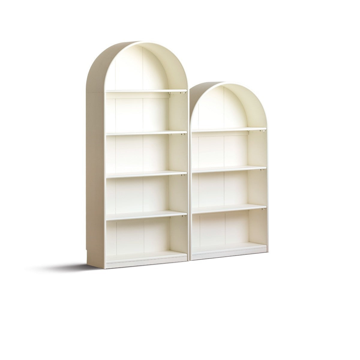 Poplar solid wood arch bookcase display side cabinet bookshelf cream -