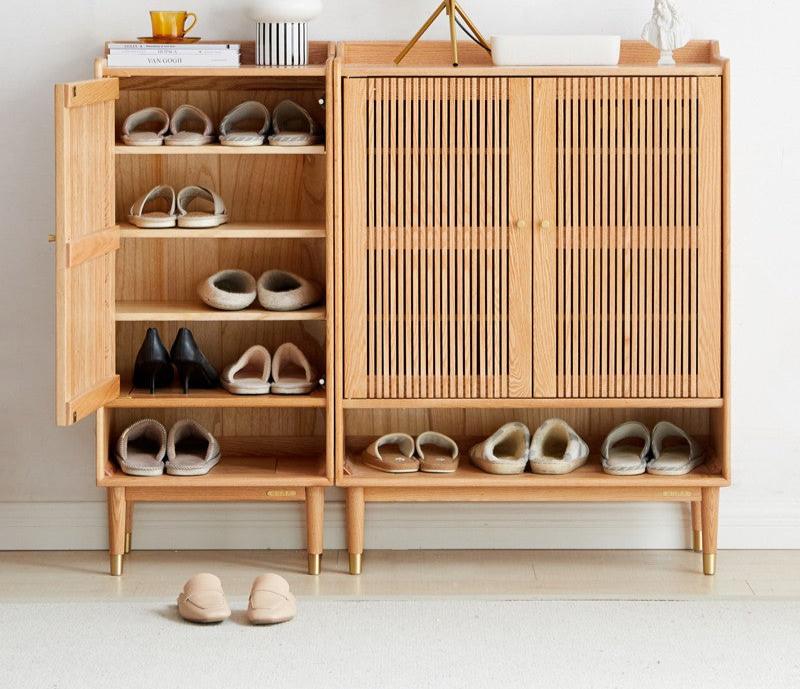 Oak modern Nordic small shoe cabinet