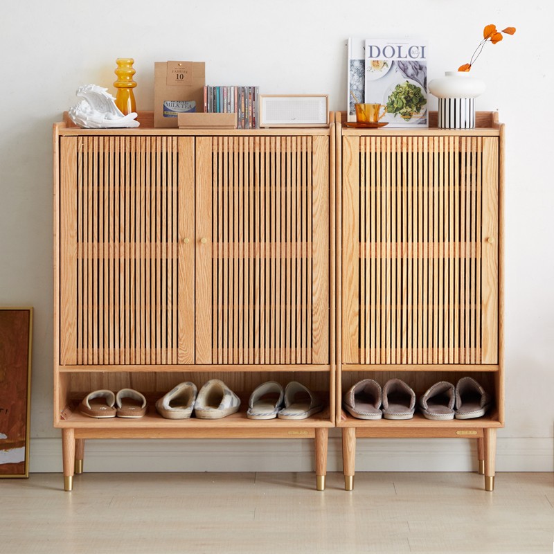 Oak modern Nordic small shoe cabinet