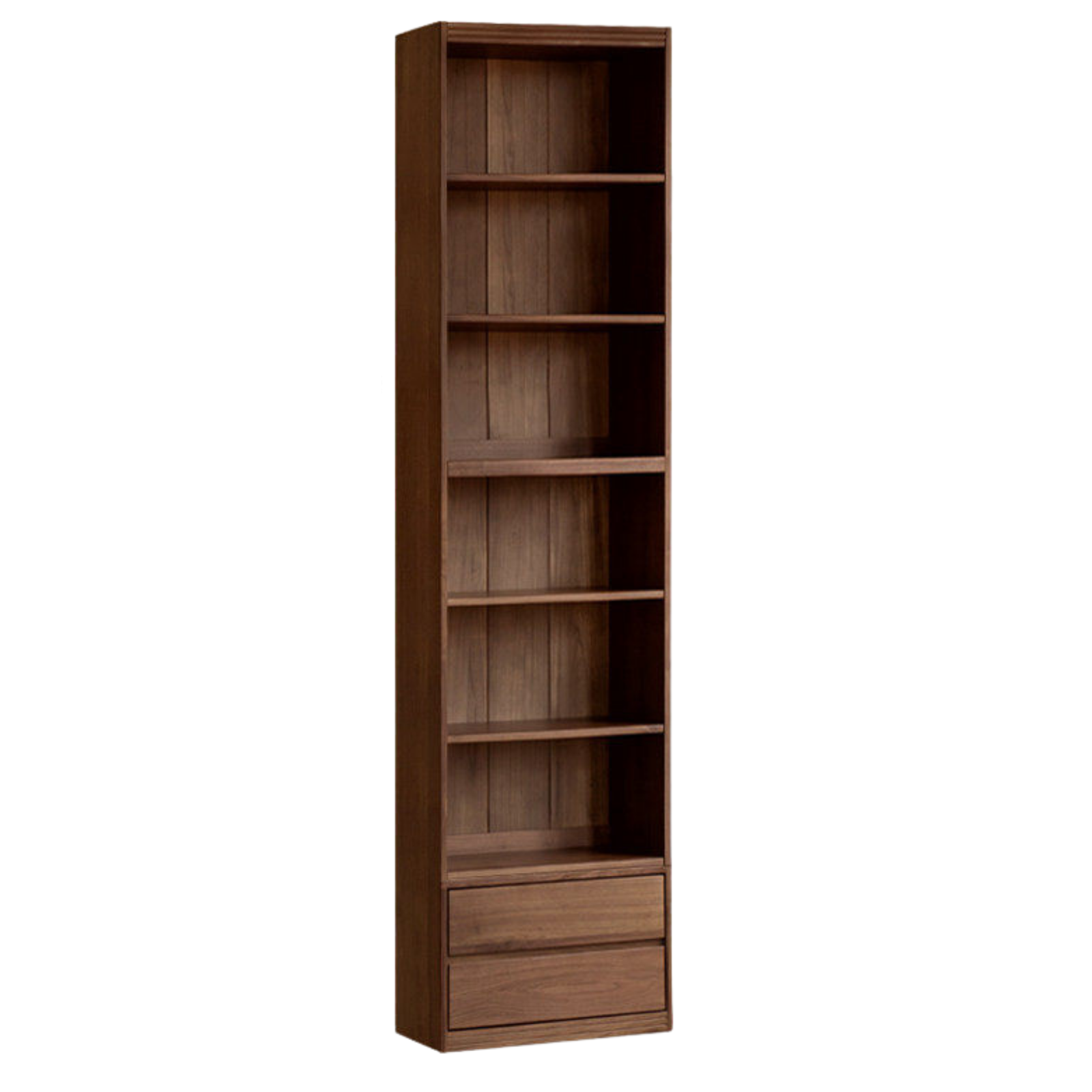 Black Walnut, Sandalwood Solid Wood Light Luxury Combined Bookshelf With Seat