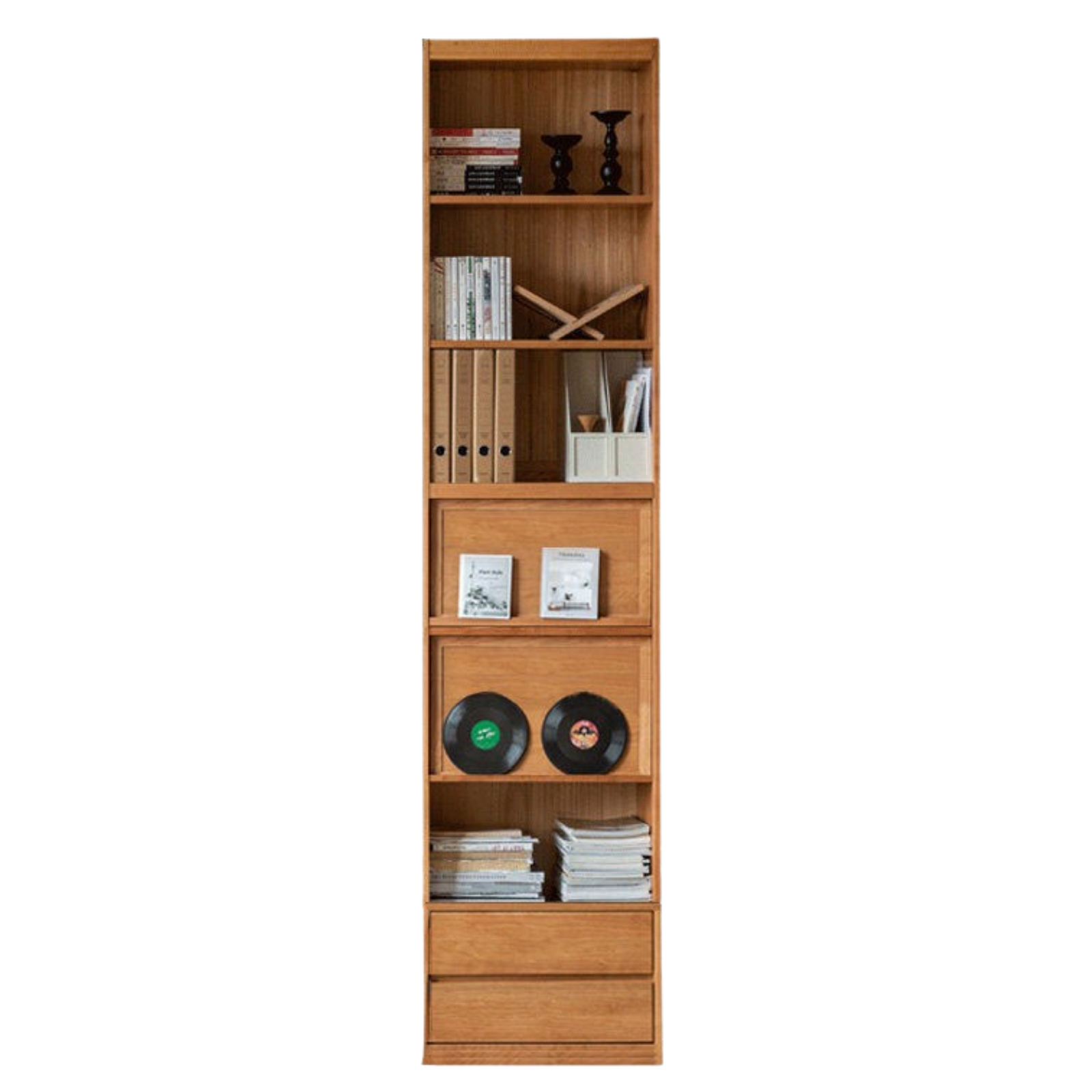 Cherry Solid Wood Bookcase Combination Glass Cabinet