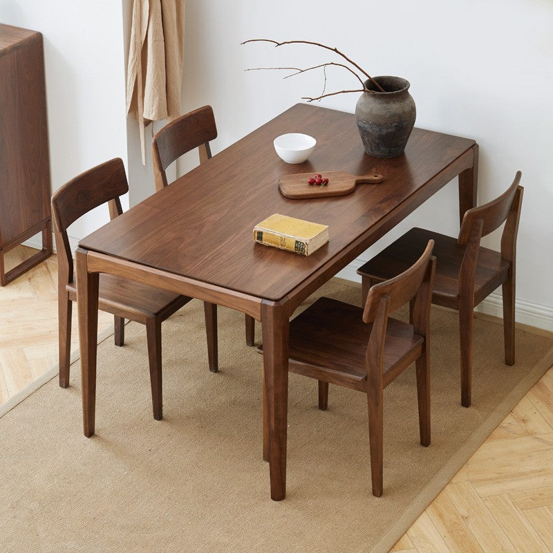 Black walnut solid wood modern light luxury Nordic dining table