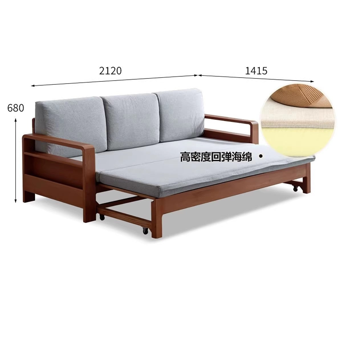 Oak, Beech folding multi-functional storage sofa bed