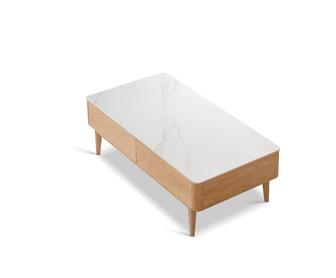 Ash solid wood slate coffee table "