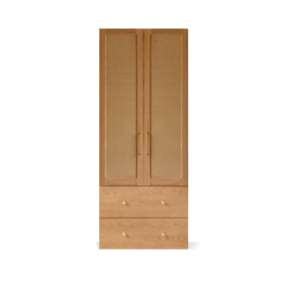 Oak Solid Wood Free Combination Wardrobe Rattan Door