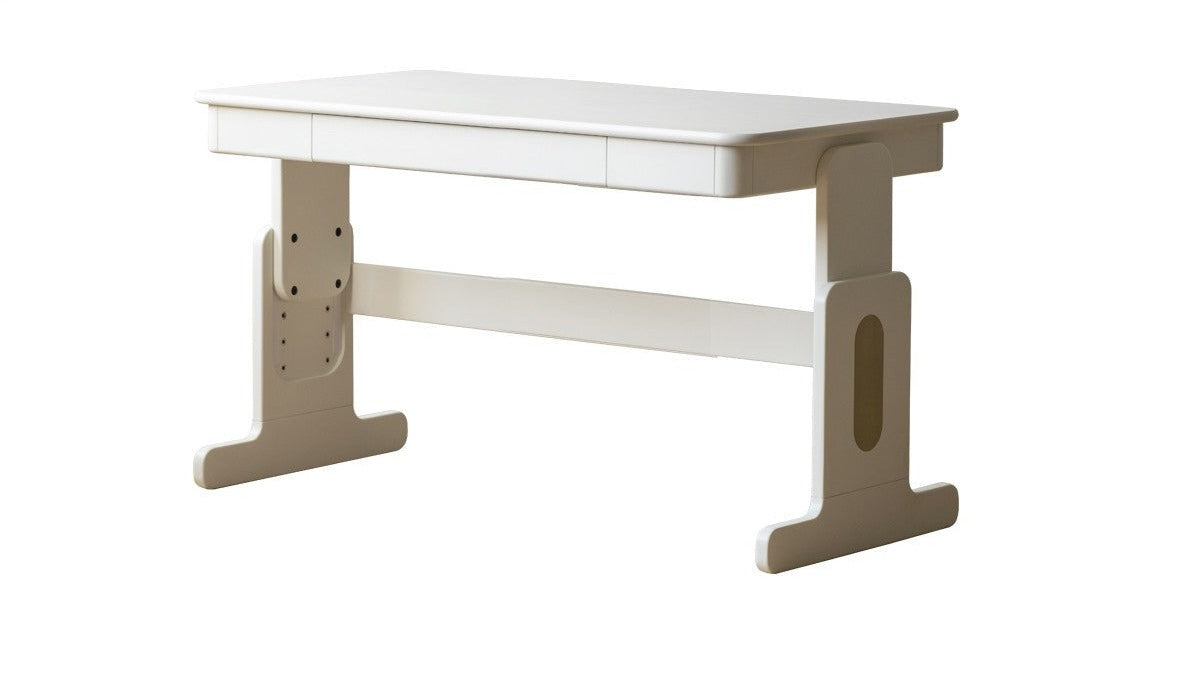 Beech Solid wood lift study desk  adjustable white children's desk"