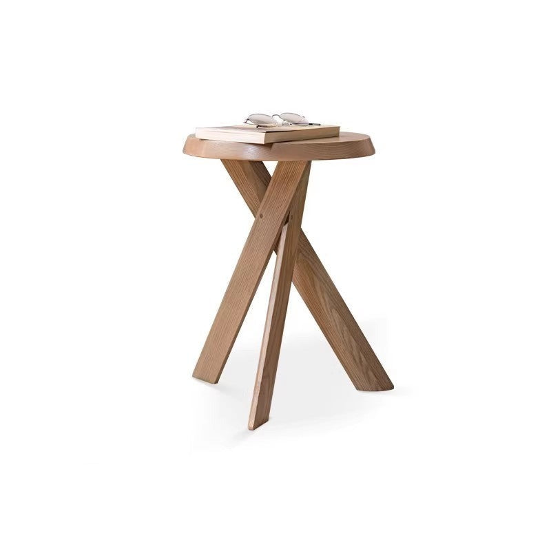 White Wax Wood Ash solid wood Side Table "