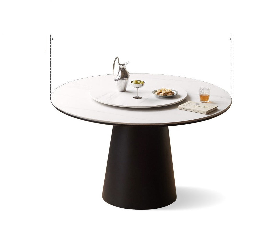 Black walnut solid wood,rock slab round dining table"