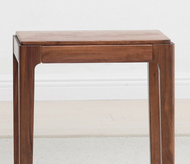 Black Walnut Solid Wood Square Nordic Makeup Stool