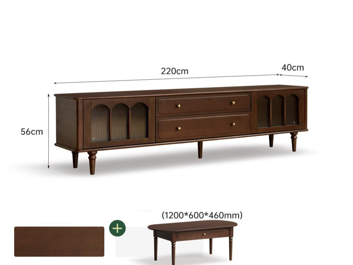 Poplar Solid Wood American style TV Cabinet)