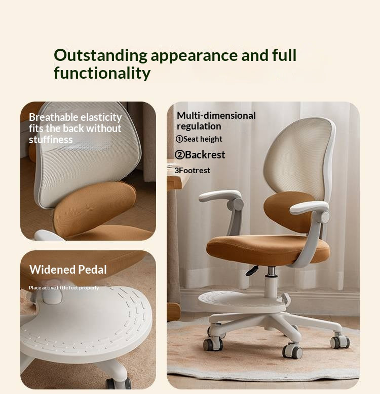 Children's Study Chair with Adjustable Backrest and Adjustable Lift