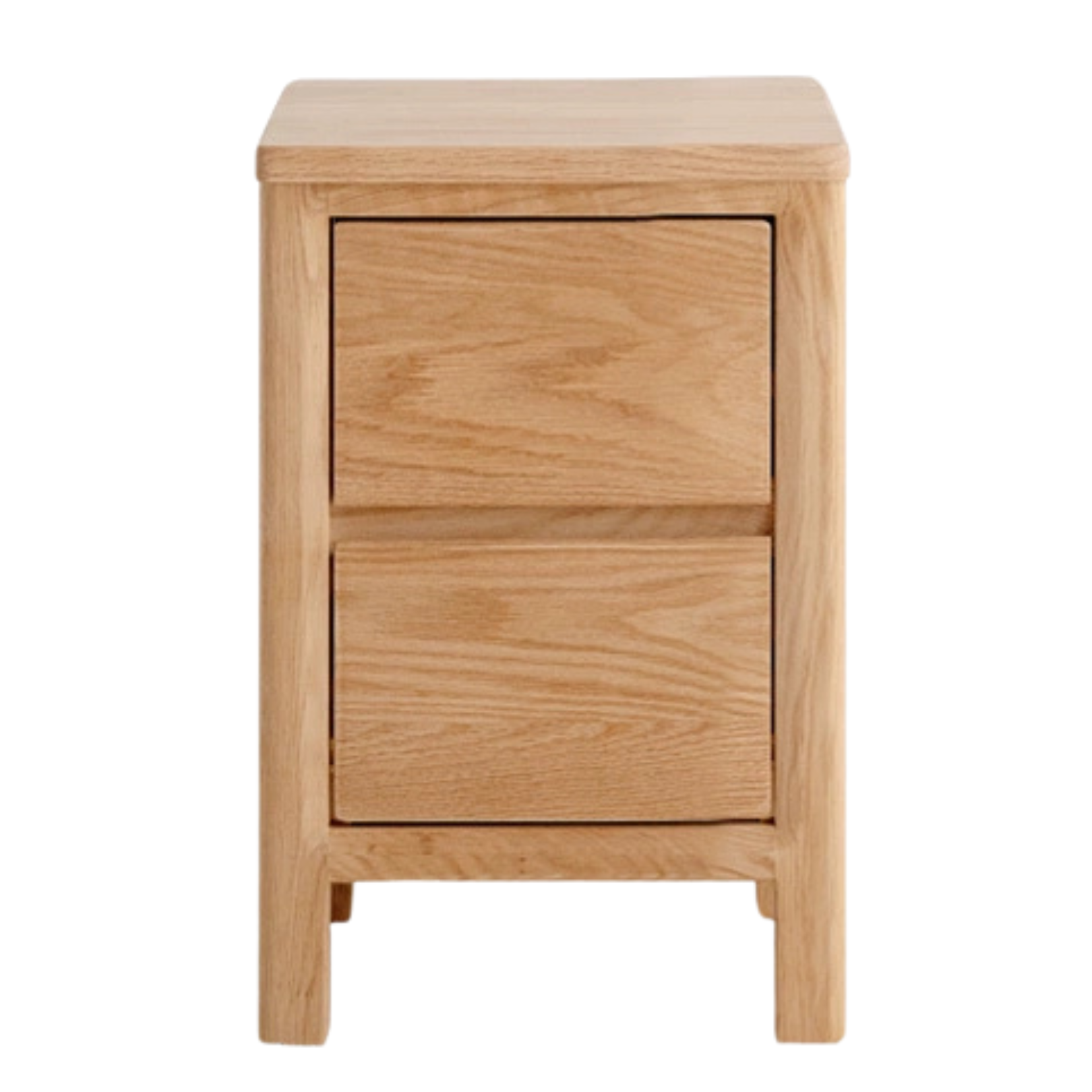 Oak Solid Wood Nightstand with Locker