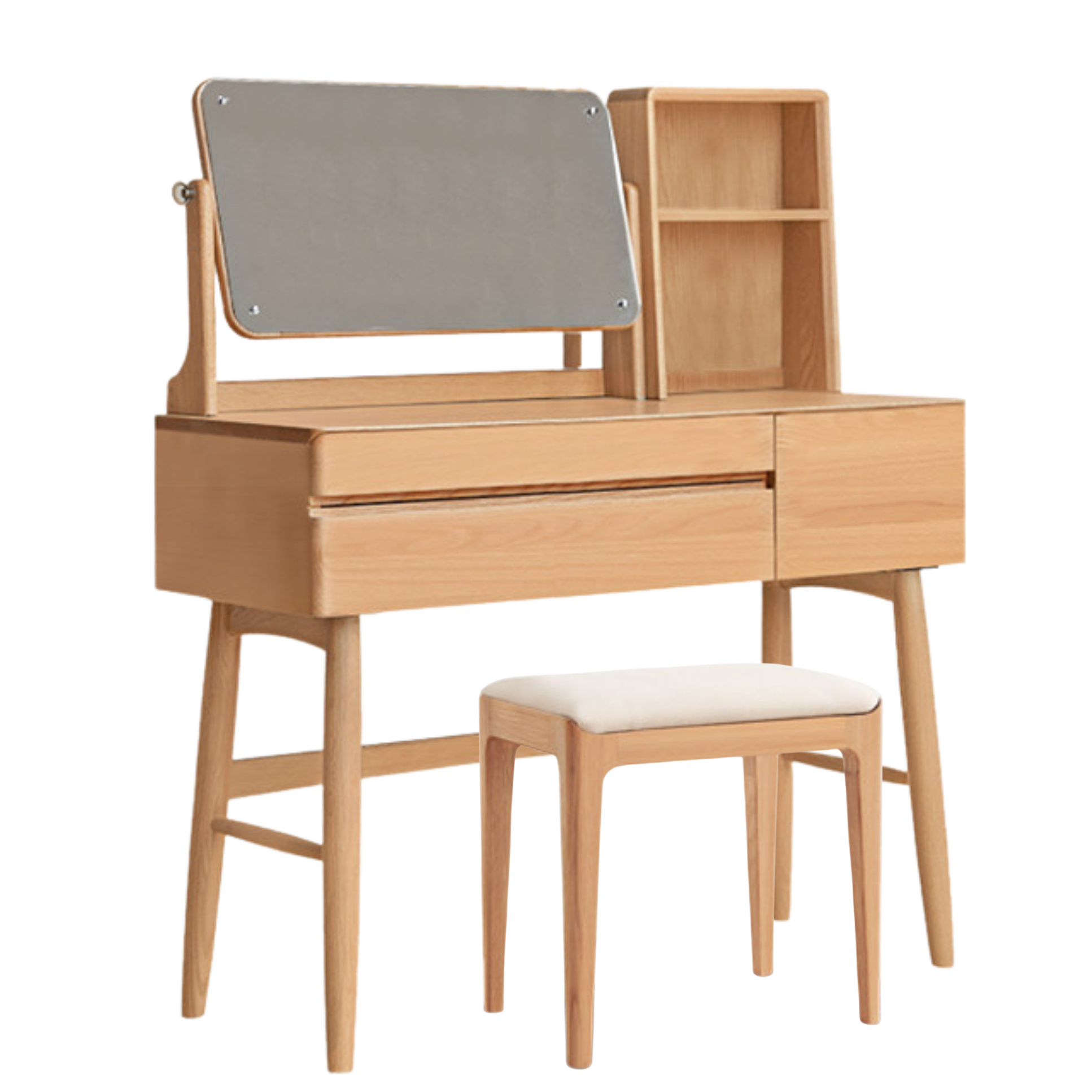Oak, Beech Solid Wood Nordic Style Dressing Table