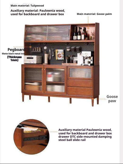 Tulipwood Solid Wood Sideboard Wall Mounted Cabinet