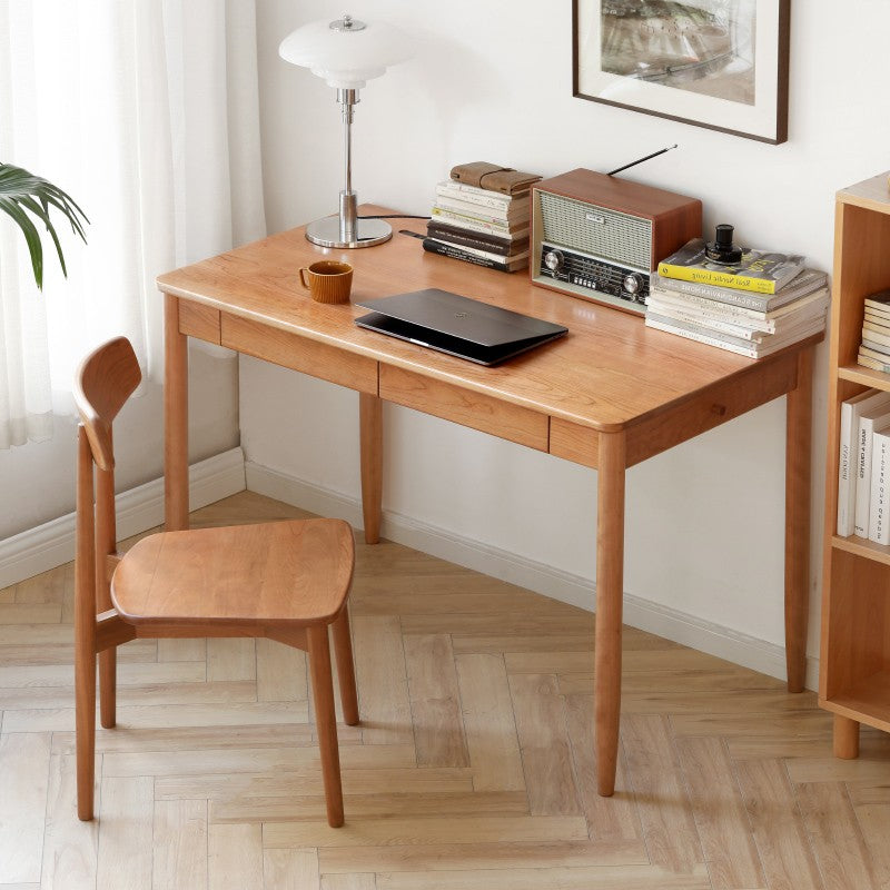 Cherry Solid Wood Table with Socket