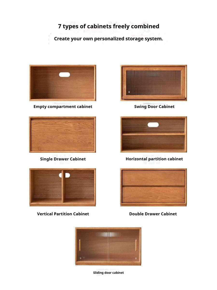 Cherry Solid Wood Free Combination Bookcase