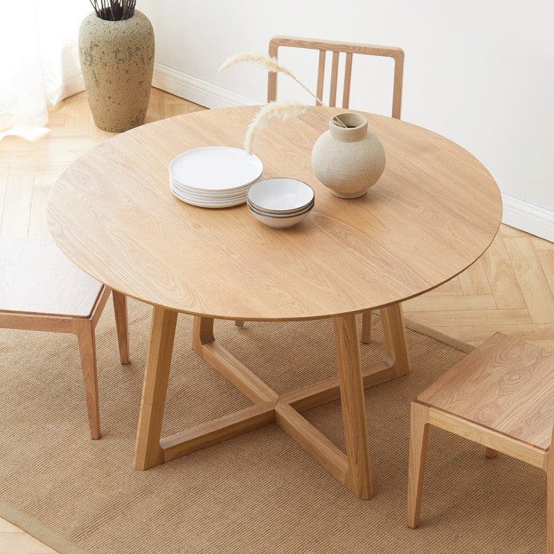 Ash Solid Wood Round Dining Table