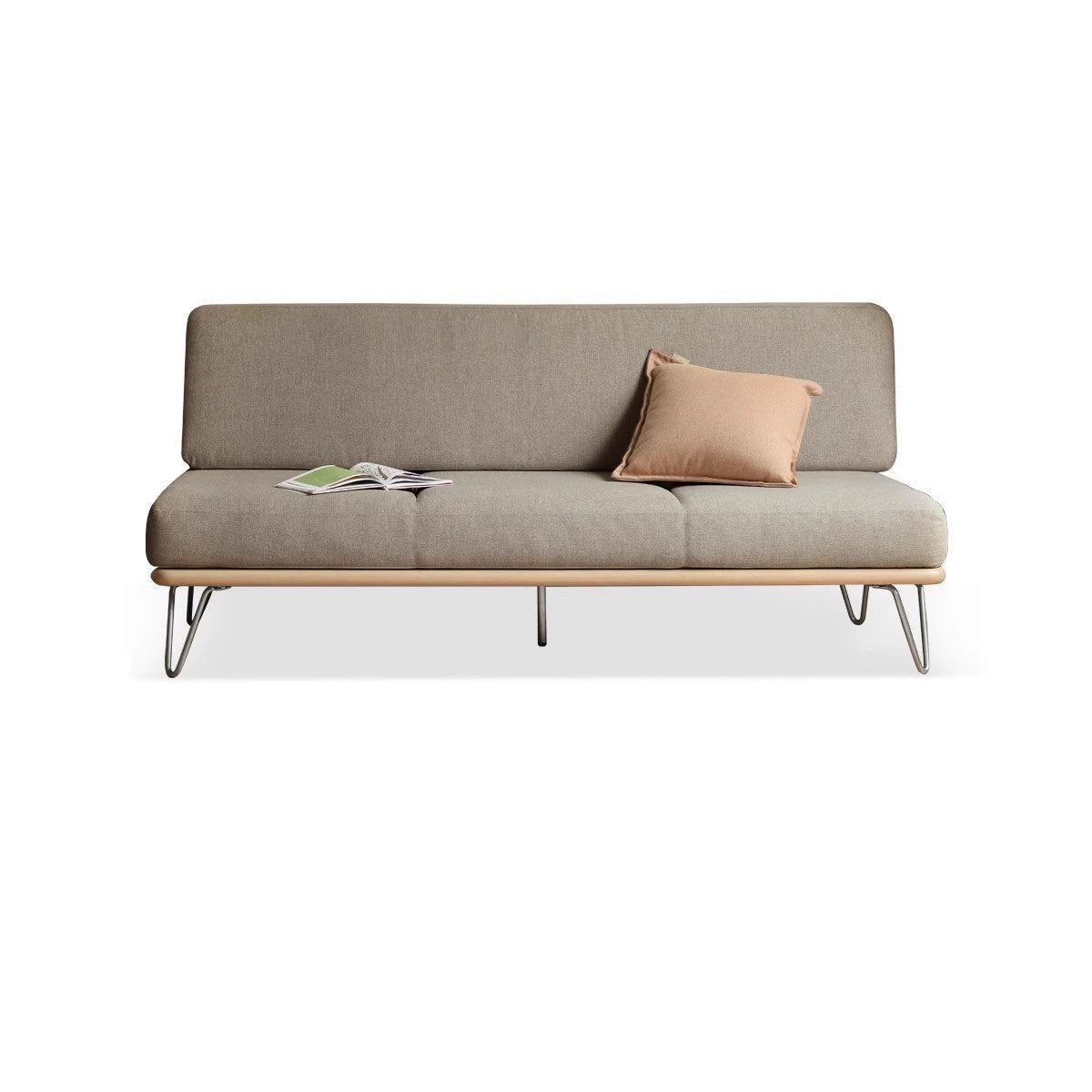 Oak solid wood high-leg fabric sofa"