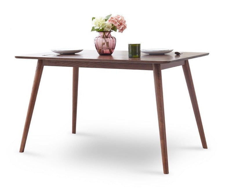 Oak solid wood Walnut color dining table"