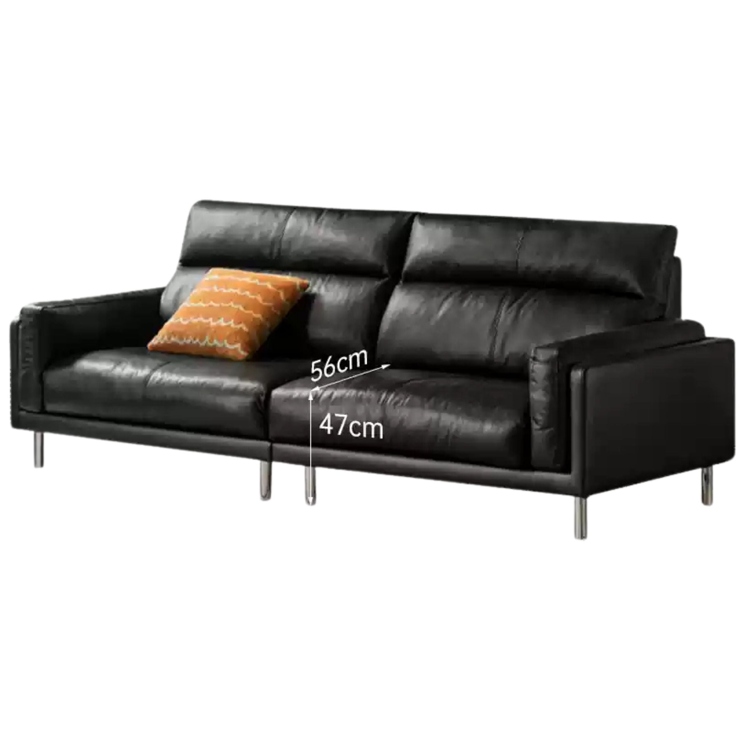 Italian Luxury Leather Sofa  High-Back